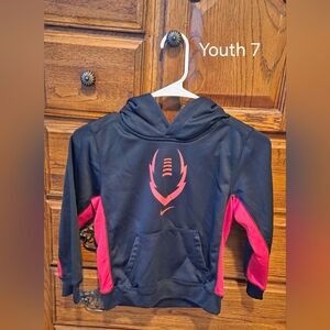 Nike Kids Black and Red Football Hoodie